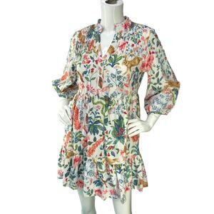Anthropologie x Kelly Louise Judd Women Petite Size XSP Dress Forest Fable White